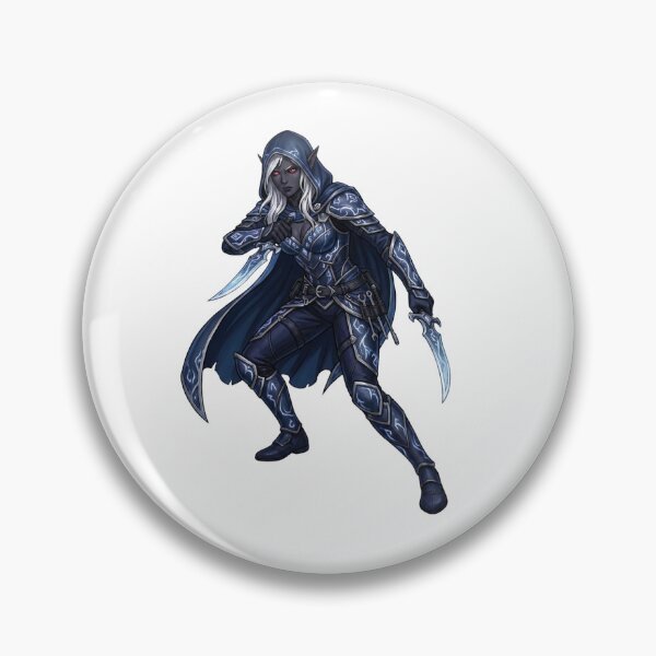 Item preview, Sapphire Shadow Assassin - Dark Elf Rogue - Blue Fantasy Art designed and sold by SlomianyPisarz.
