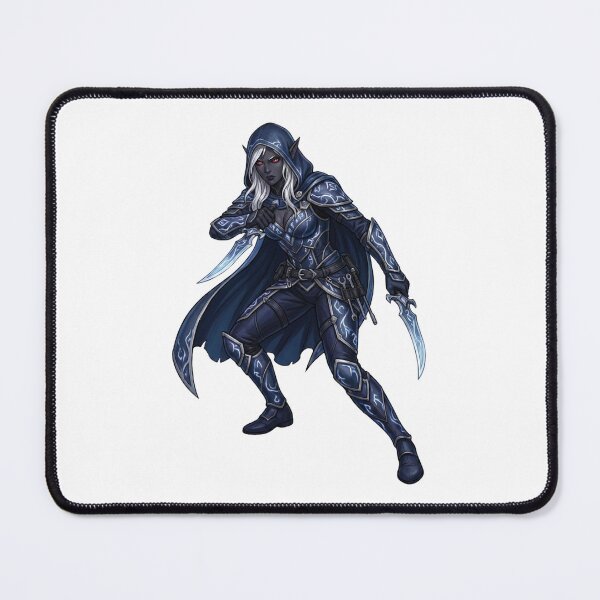 Item preview, Sapphire Shadow Assassin - Dark Elf Rogue - Blue Fantasy Art designed and sold by SlomianyPisarz.