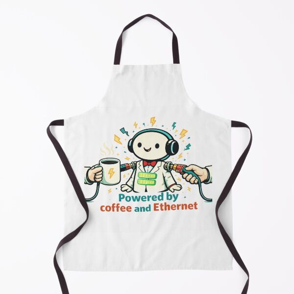 Item preview, Powered by coffee and Ethernet designed and sold by ChaosInNumbers.