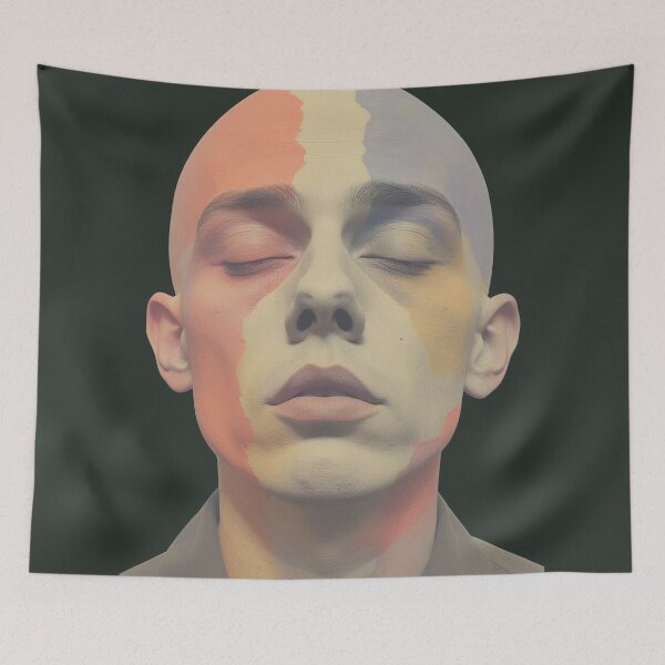 Item preview, Painted man with closed eyes designed and sold by Mianku | Für das Leben.