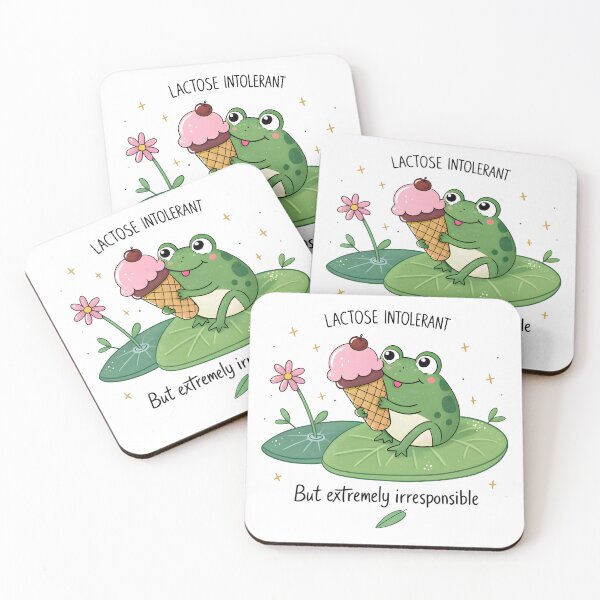 Item preview, Lactose Intolerant But Extremely Irresponsible – Funny Frog Sticker designed and sold by Suzy Perez Art.