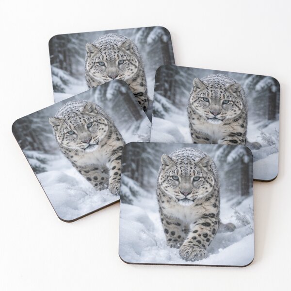 Item preview, Snow Leopard in Winter Forest – Majestic Wildlife Art designed and sold by Darlin8888.