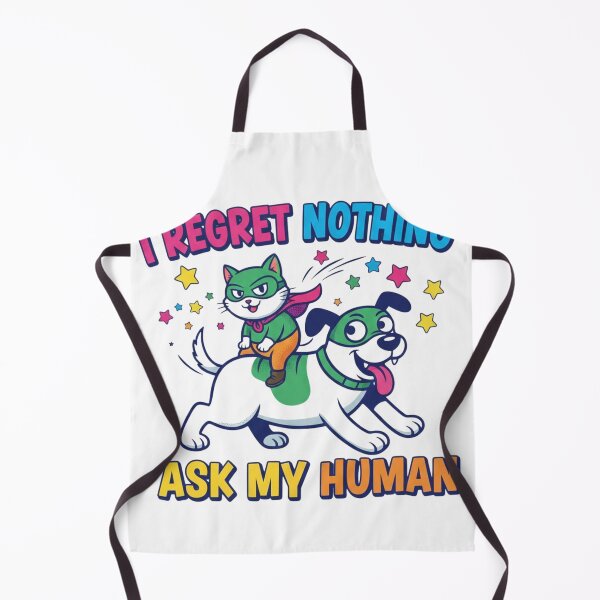 Item preview, I Regret Nothing Ask My Human Funny Cat Riding Dog Pet Humor Design designed and sold by Sushikidsntod.