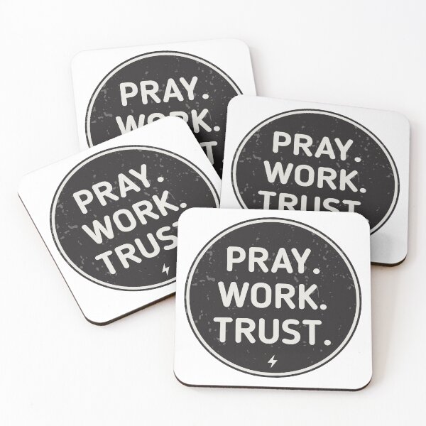 Item preview, Pray Work Trust Christian Typography Design designed and sold by StickifyArt.