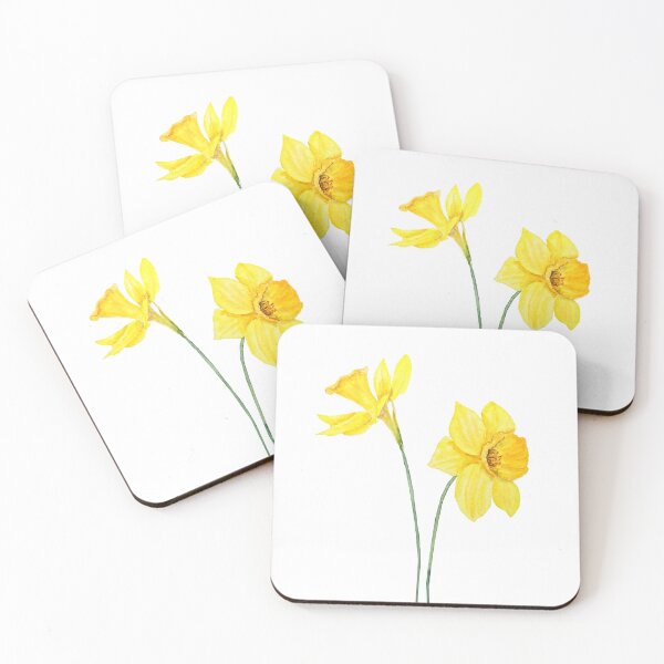 Item preview, hand painted yellow daffodils watercolor painting designed and sold by SelenePaintings .