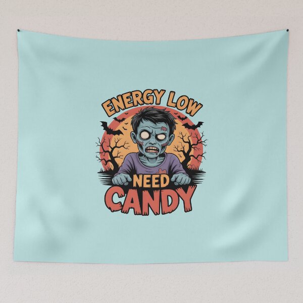 Item preview, Energy Low Need Candy – Funny Halloween Zombie designed and sold by Jollys-ArtShop.