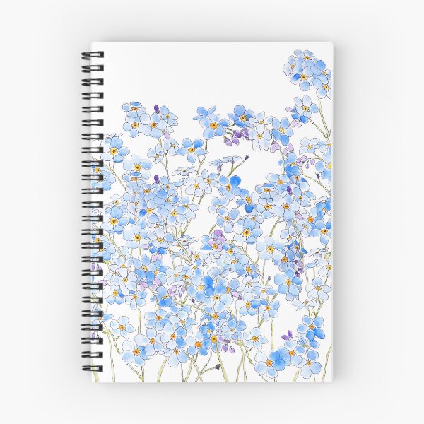 Item preview, blue forget me not ink and watercolor 2 designed and sold by SelenePaintings .