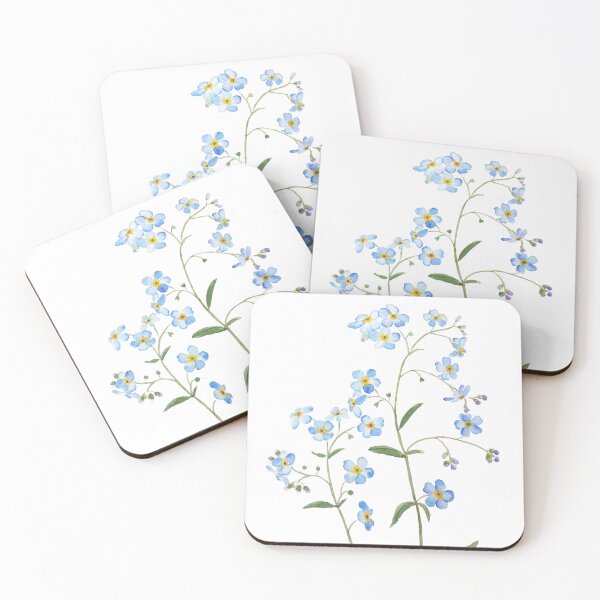 Item preview, hand painted blue forget me not flowers 2021 watercolor  designed and sold by ColorandColor.