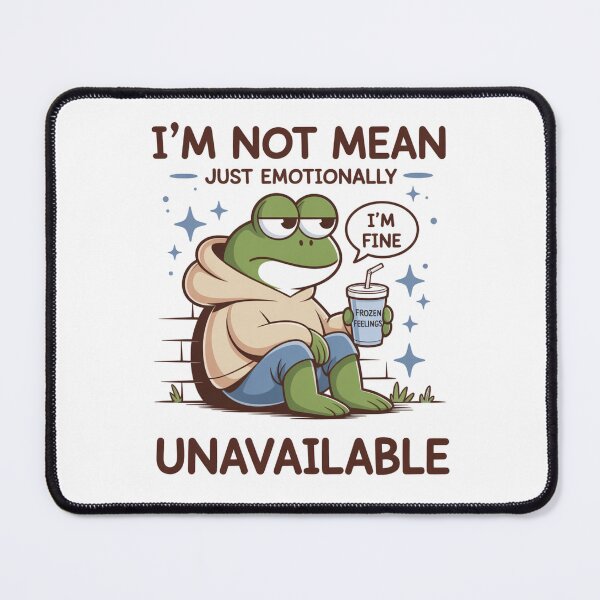 Item preview, Emotionally Unavailable Frog – Relatable Introvert Energy designed and sold by Suzy Perez Art.