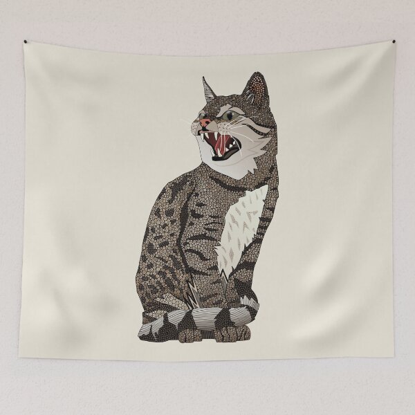 Item preview, Indian desert cat off white designed and sold by scrummy.