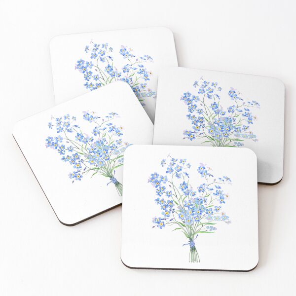 Item preview, hand painted forget me not bouquet 2020 designed and sold by ColorandColor.