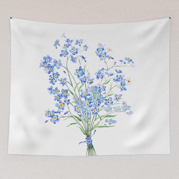Item preview, hand painted forget me not bouquet 2020 designed and sold by ColorandColor.