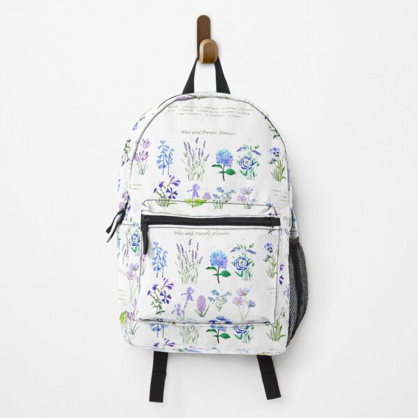 Item preview, hand painted blue and purple flower collection watercolor designed and sold by ColorandColor.
