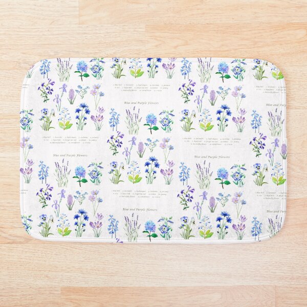 Item preview, hand painted blue and purple  flower collection watercolor  designed and sold by SelenePaintings .