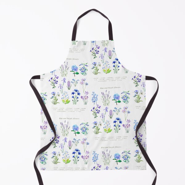 Item preview, hand painted blue and purple flower collection watercolor designed and sold by ColorandColor.