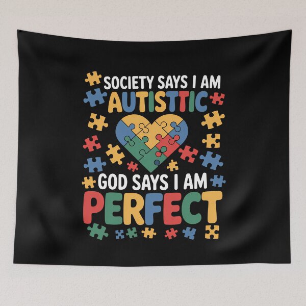 Item preview, Society Says I Am Autistic God Says I Am Perfect Autism designed and sold by sterabamineh.