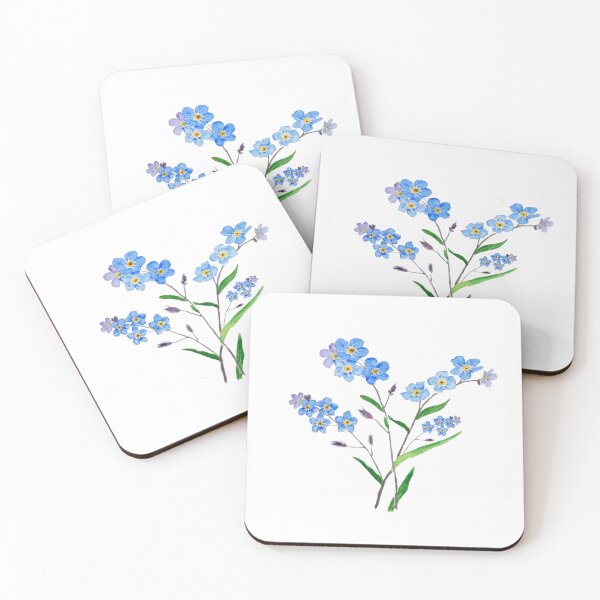 Item preview, hand painted blue forget me not 2 designed and sold by ColorandColor.
