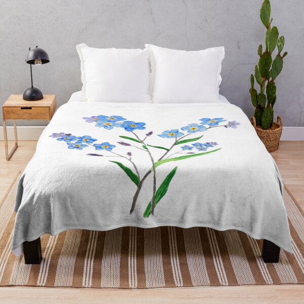 Item preview, hand painted blue forget me not 2 designed and sold by ColorandColor.