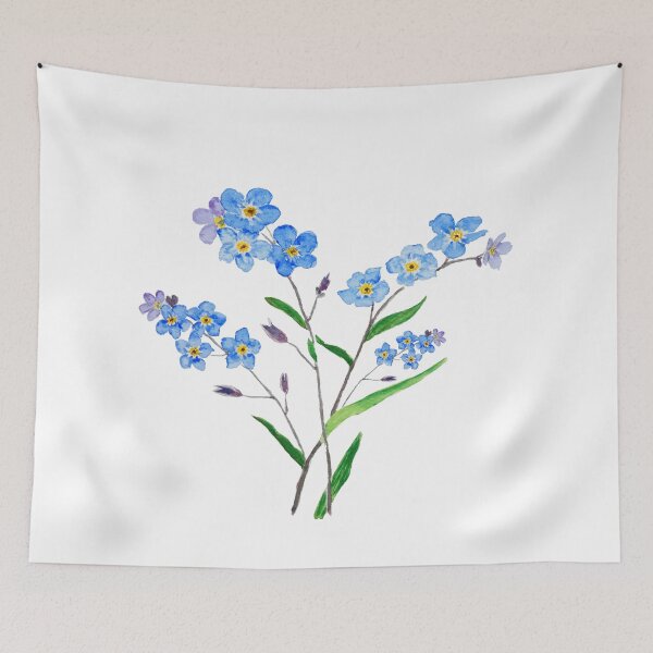 Item preview, hand painted blue forget me not 2 designed and sold by ColorandColor.