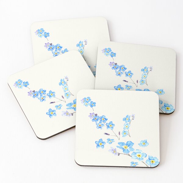 Item preview, blue forget me not  watercolor painting  designed and sold by ColorandColor.