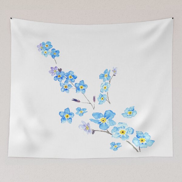 Item preview, blue forget me not  watercolor painting  designed and sold by ColorandColor.