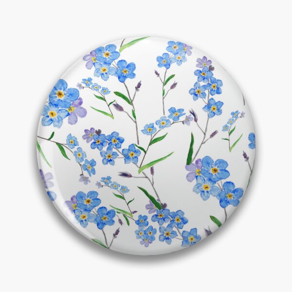 Item preview, blue forget me not pattern watercolor  designed and sold by ColorandColor.