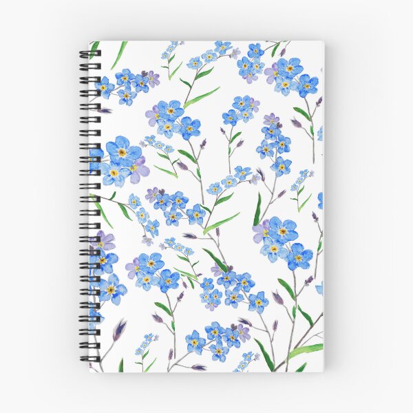 Item preview, blue forget me not pattern watercolor  designed and sold by ColorandColor.