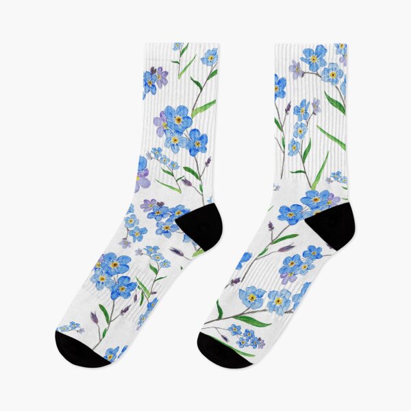 Item preview, blue forget me not pattern watercolor  designed and sold by ColorandColor.