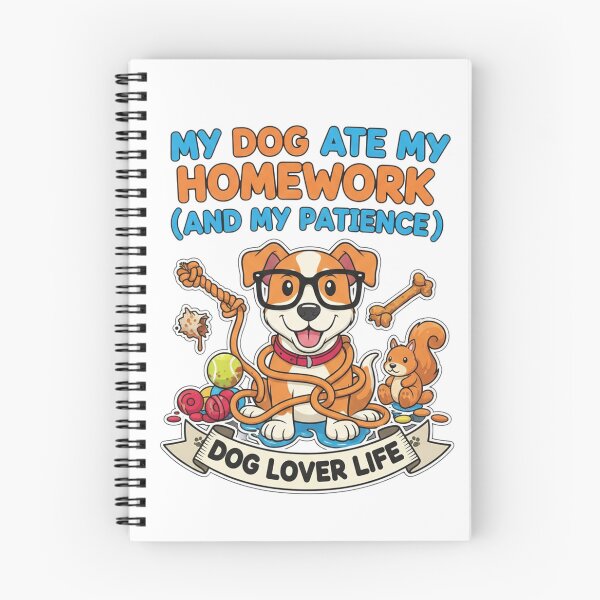 Item preview, My Dog Ate My Homework And My Patience Funny Dog Lover Life Cartoon Design designed and sold by Sushikidsntod.