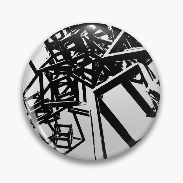 Item preview, Abstract Geometric Cube Structure Sketch Black and White designed and sold by HyunDam.