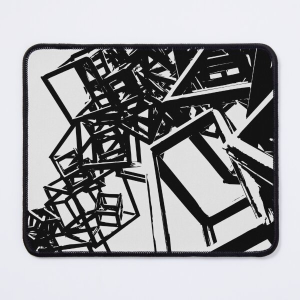 Item preview, Abstract Geometric Cube Structure Sketch Black and White designed and sold by HyunDam.