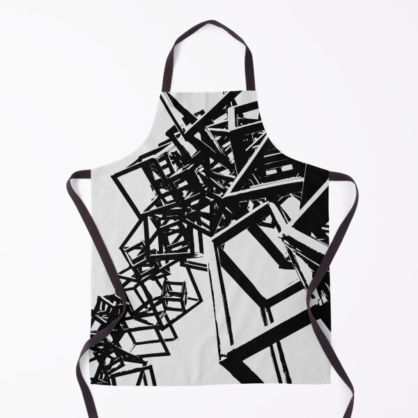 Item preview, Abstract Geometric Cube Structure Sketch Black and White designed and sold by HyunDam.