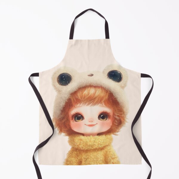 Item preview, Cute Frog Hat Girl Fluffy Yellow Aesthetic - Kawaii Whimsical designed and sold by BlissxPals.