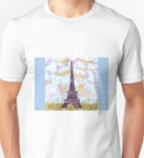 Eiffel Tower Pointillism by Kristie Hubler Unisex T-Shirt