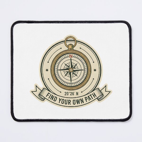 Item preview, Vintage Compass Navigation Badge Find Your Own Path designed and sold by Silent Watch Threads..