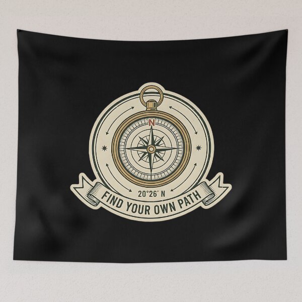 Item preview, Vintage Compass Navigation Badge Find Your Own Path designed and sold by Silent Watch Threads..