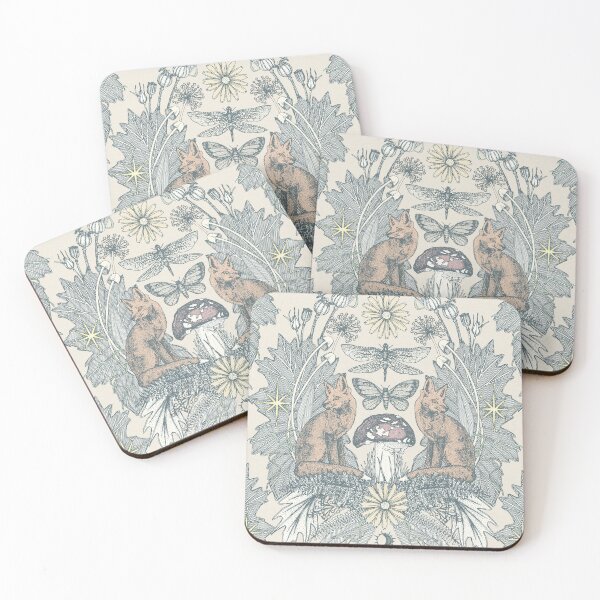 Item preview, cottagecore fox damask off white designed and sold by scrummy.