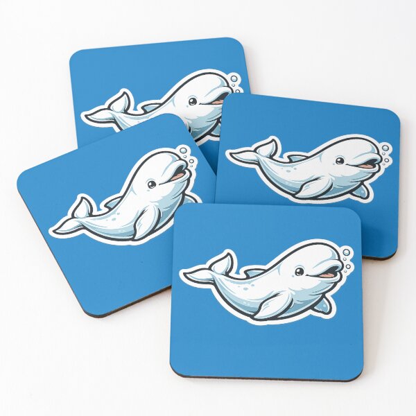 Item preview, Cute Beluga Whale Sticker – Kawaii Arctic Ocean Illustration designed and sold by DrizzyV.