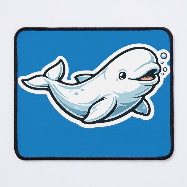 Item preview, Cute Beluga Whale Sticker – Kawaii Arctic Ocean Illustration designed and sold by DrizzyV.