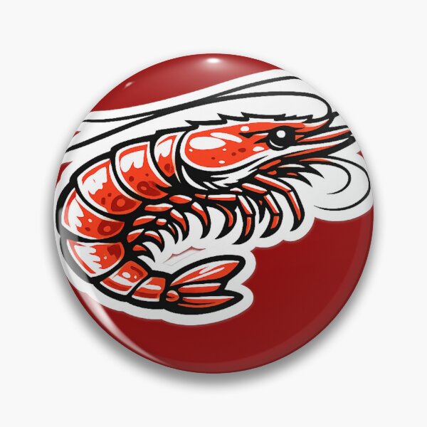 Item preview, Red Shrimp Illustration – Bold Seafood Sticker Design designed and sold by DrizzyV.