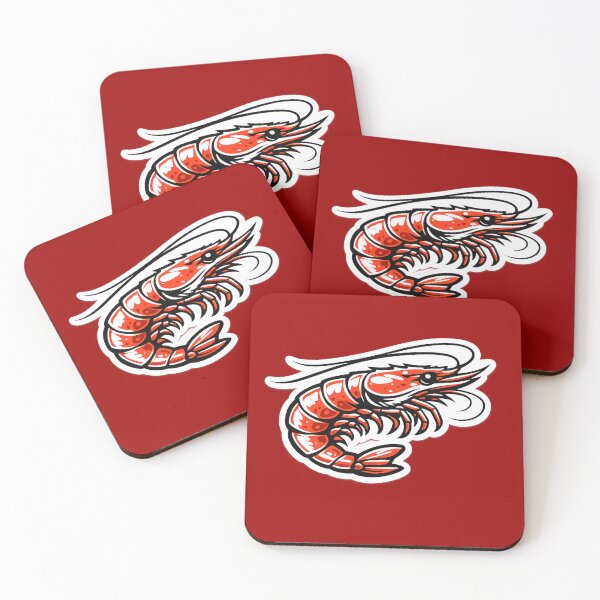 Item preview, Red Shrimp Illustration – Bold Seafood Sticker Design designed and sold by DrizzyV.