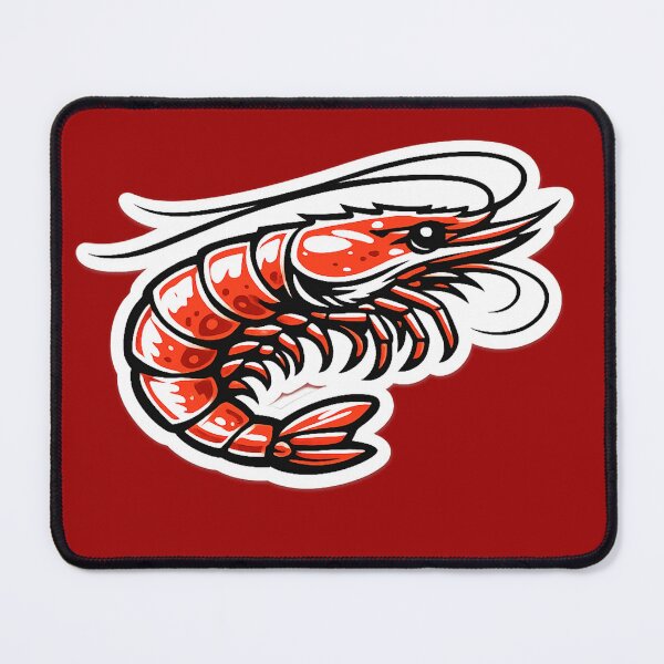 Item preview, Red Shrimp Illustration – Bold Seafood Sticker Design designed and sold by DrizzyV.