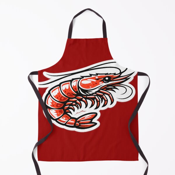 Item preview, Red Shrimp Illustration – Bold Seafood Sticker Design designed and sold by DrizzyV.