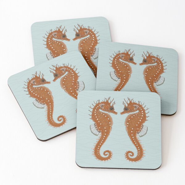 Item preview, seahorse celadon blue designed and sold by scrummy.