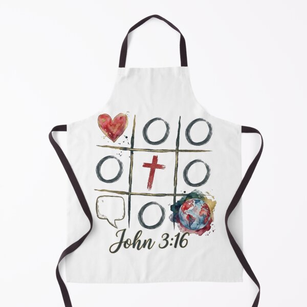 Item preview, John 3:16 Tic-Tac-Toe - Watercolor Cross Heart & Globe Faith Verse designed and sold by StillDow.