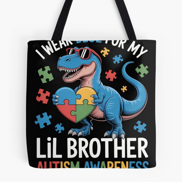 Item preview, Wear Blue For My Lil Brother Autism Awareness Dinosaur designed and sold by tiemacopaxer.