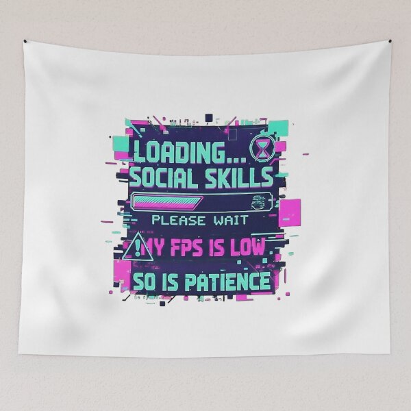 Item preview, Loading Social Skills Please Wait Glitch Aesthetic designed and sold by Mental Tab Closed.