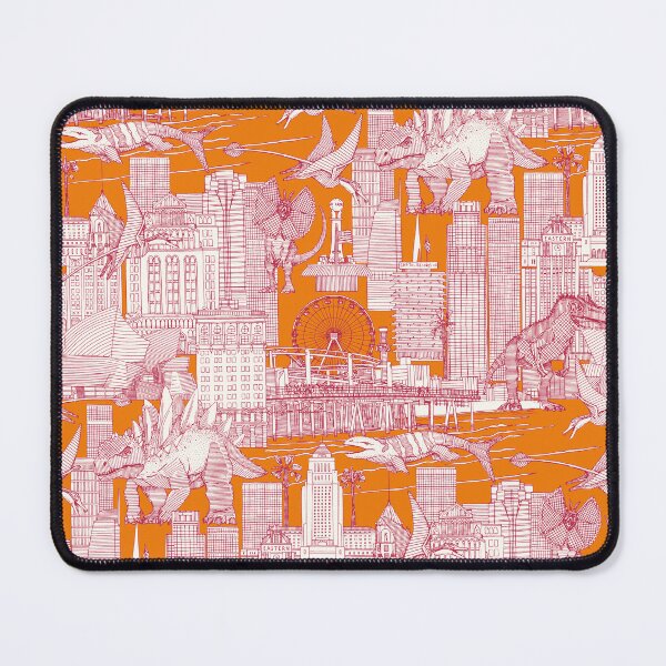 Item preview, Jurassic LA toile viva magenta satsuma designed and sold by scrummy.