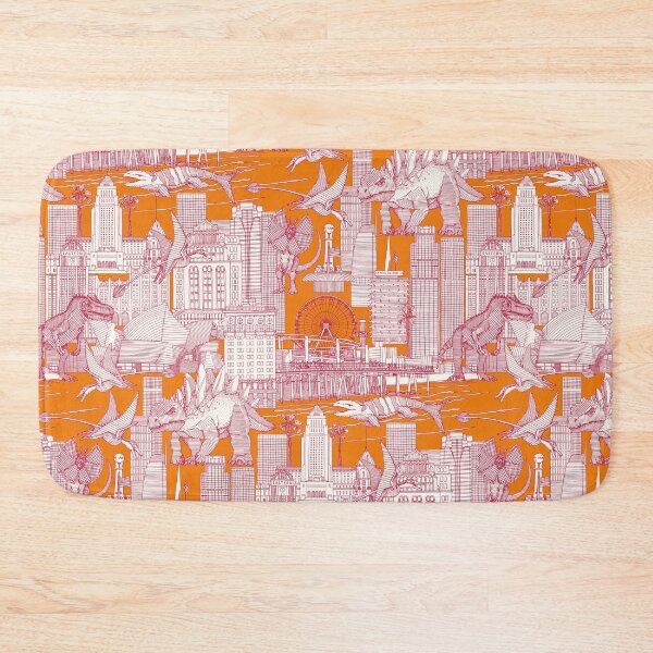 Item preview, Jurassic LA toile viva magenta satsuma designed and sold by scrummy.