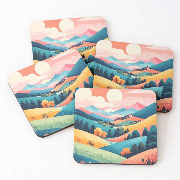 Item preview, Dreamy Pastel Hillside Landscape designed and sold by mcraft studio.